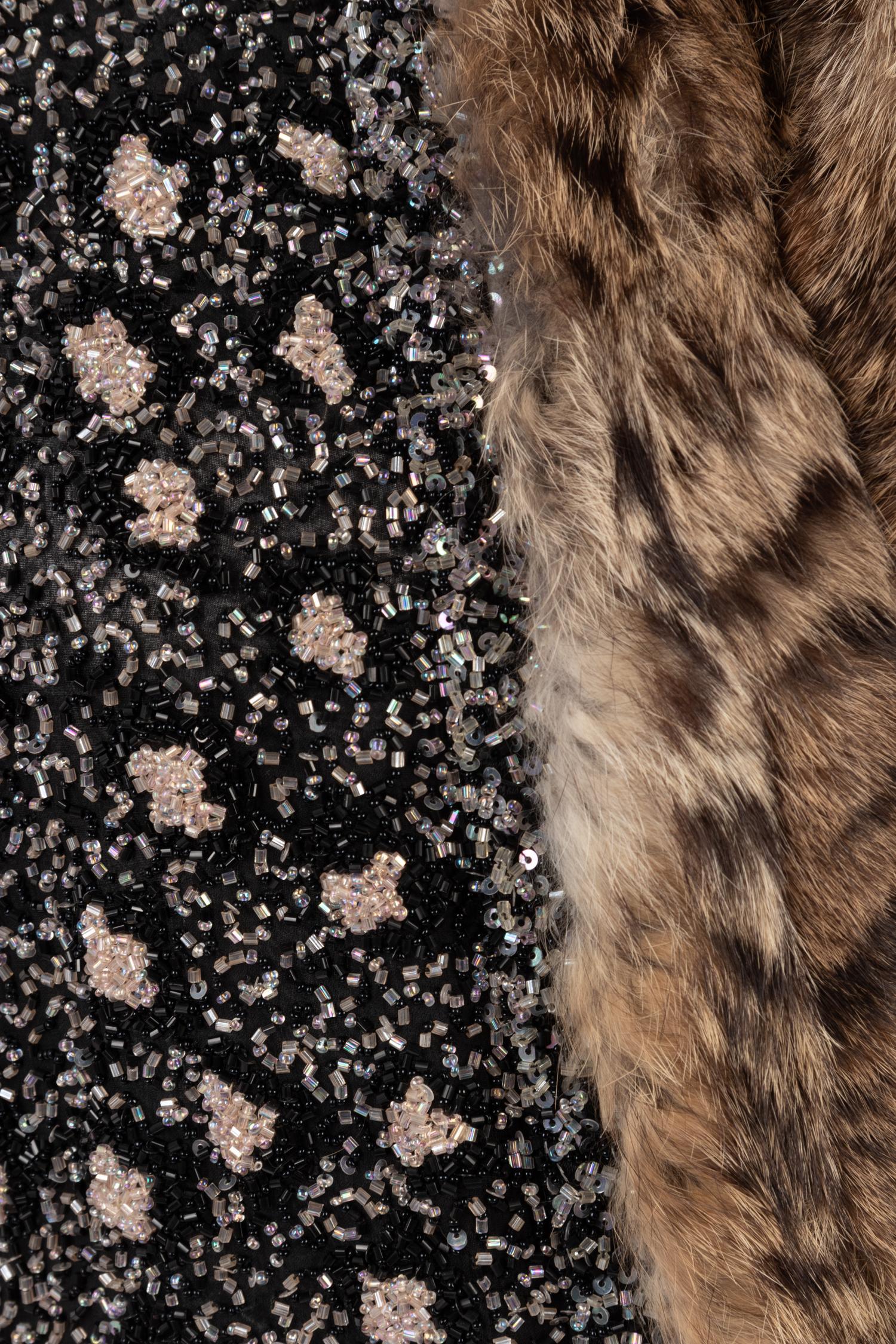 Oscar de la Renta Beaded Jacket Trimmed in Fur