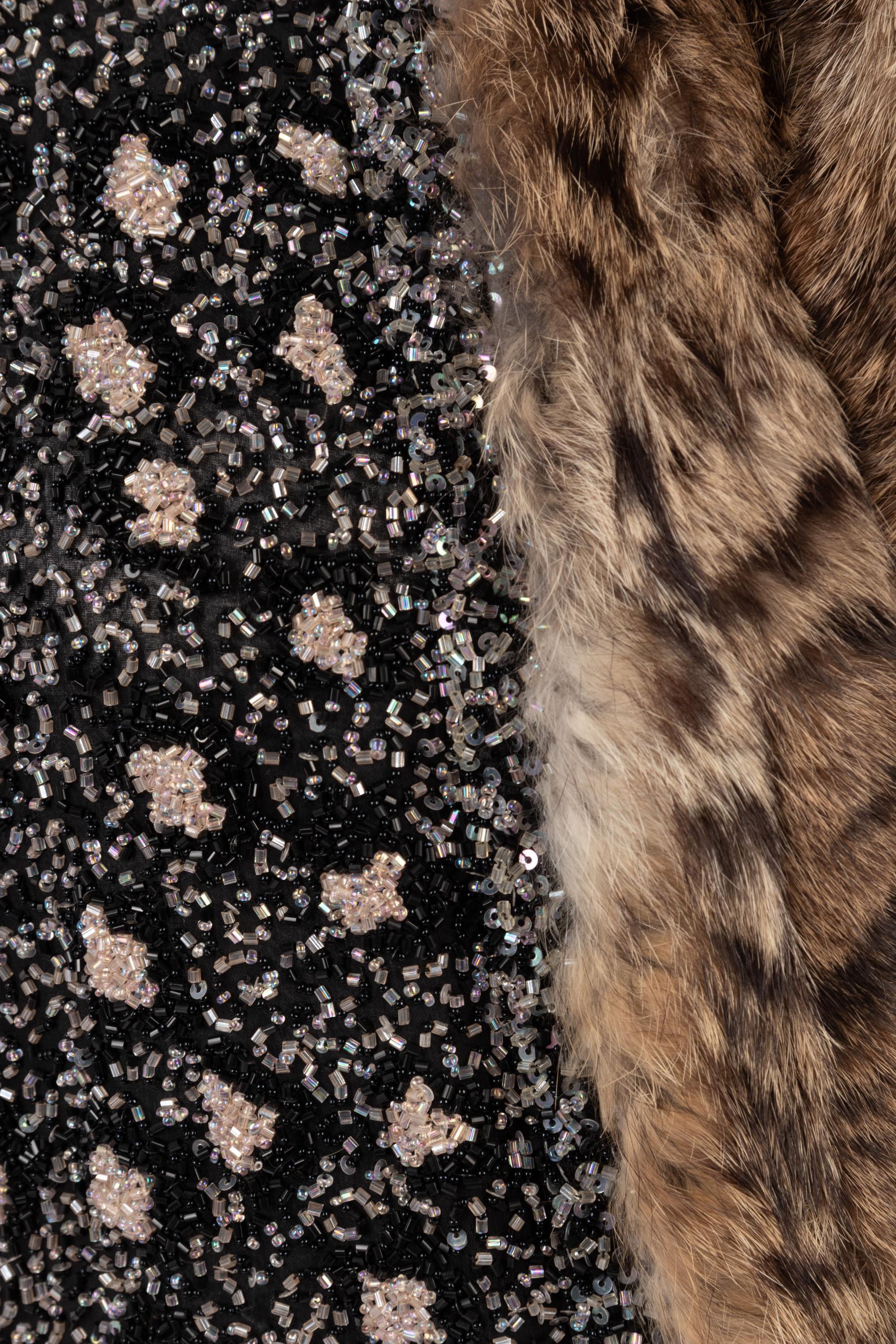 Oscar de la Renta Beaded Jacket Trimmed in Fur