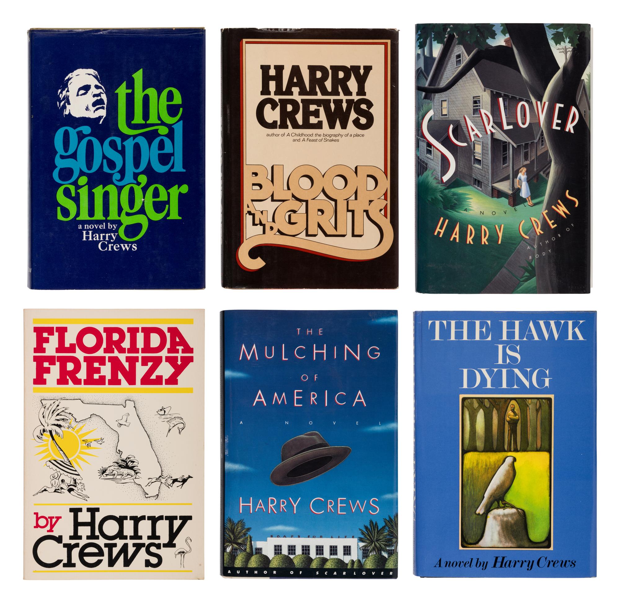 CREWS, Harry (1935-2012). A group of 7 FIRST EDITIONS, MANY SIGNED, comprising: