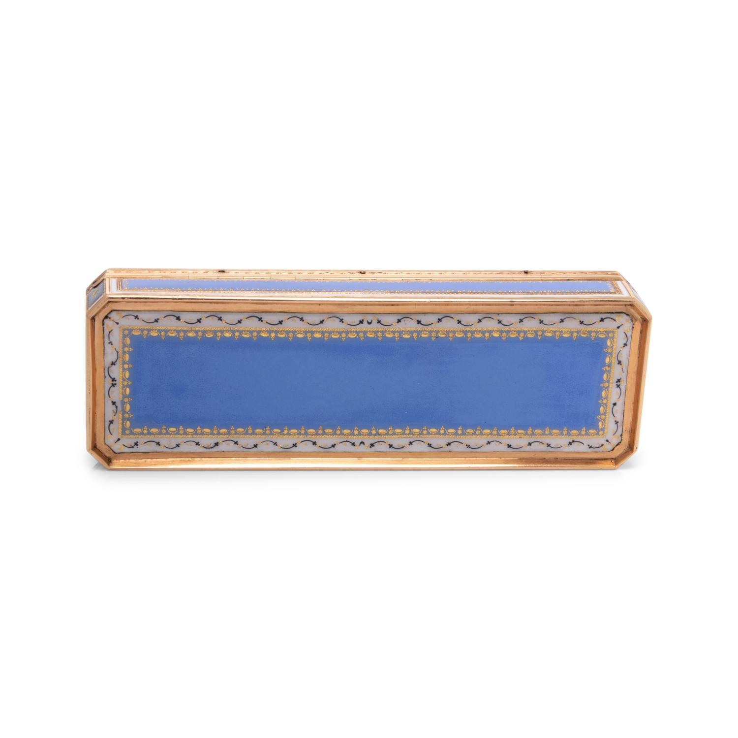 A Gold and Enamel Toothpick Holder