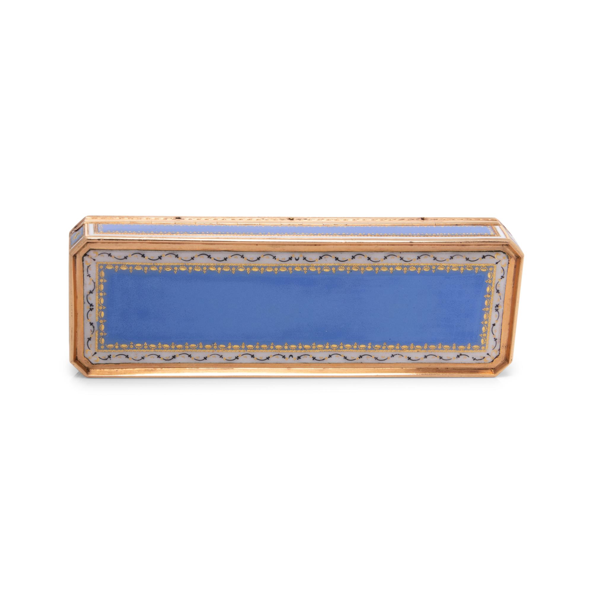 A Gold and Enamel Toothpick Holder