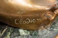 A Pair of French Gilt Bronze and Marble Relief Plaques After Claude Michel (Clodion)