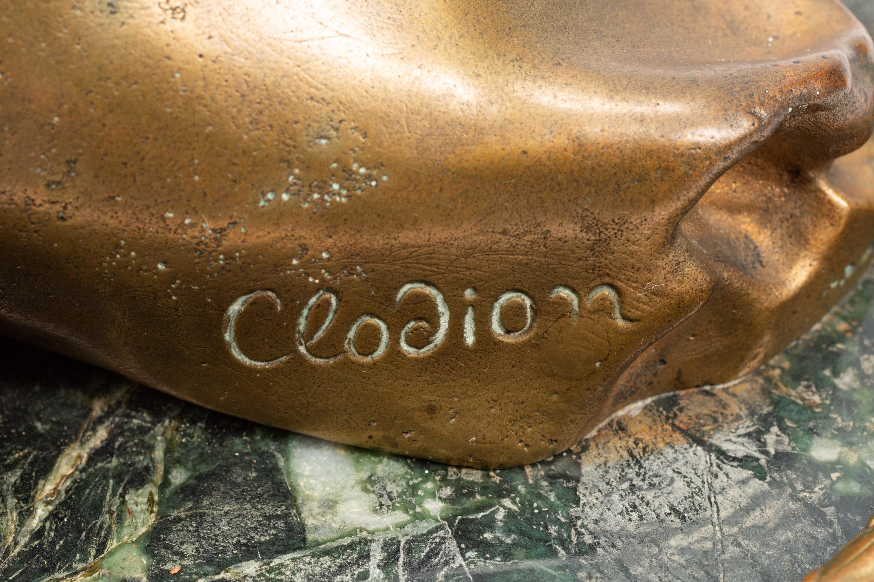 A Pair of French Gilt Bronze and Marble Relief Plaques After Claude Michel (Clodion)