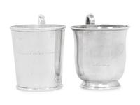 Two American Coin Silver Mugs