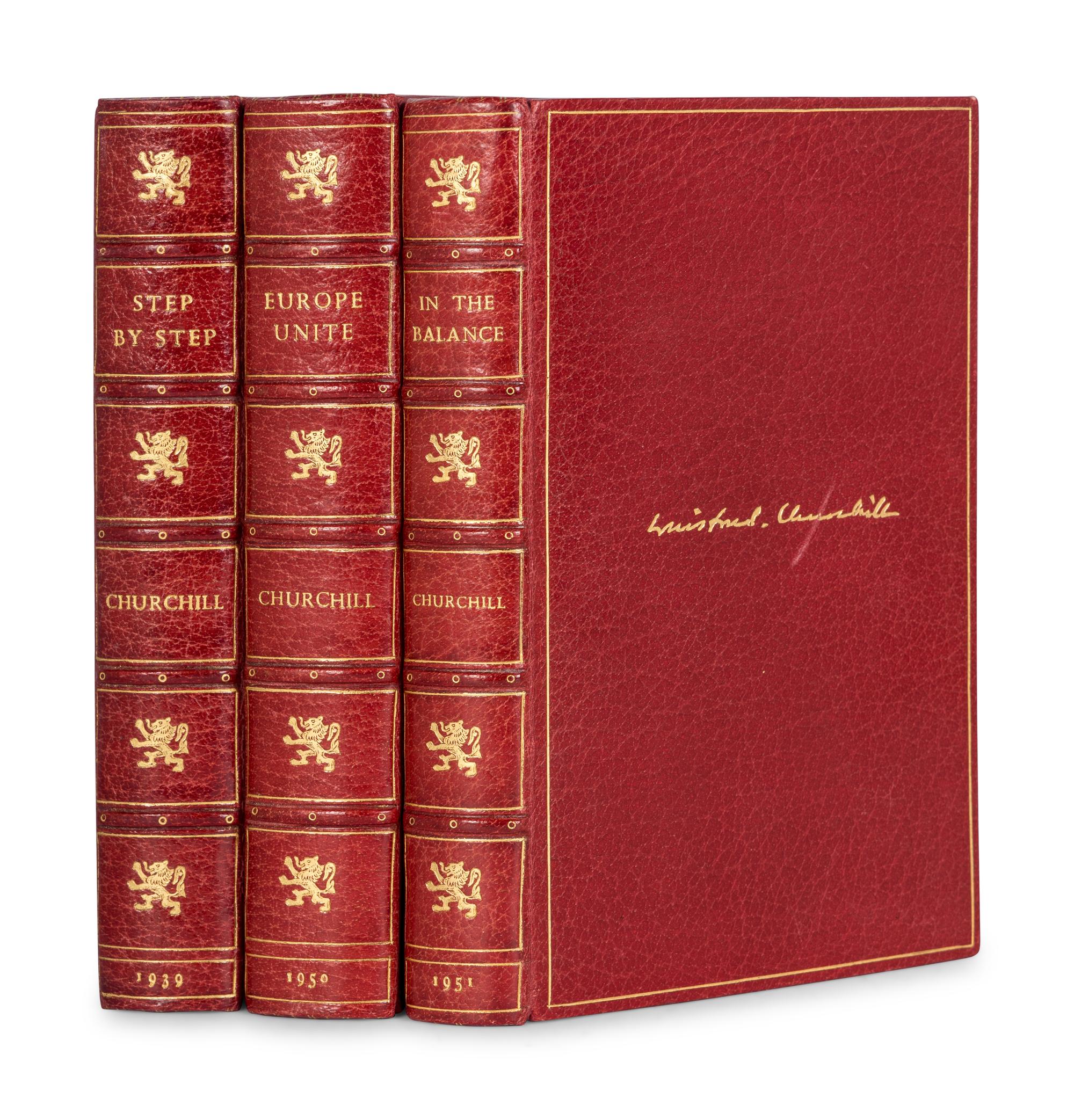 CHURCHILL, Winston L. S., Sir (1874-1965). A group of uniformly bound FIRST ENGLISH EDITIONS, comprising: