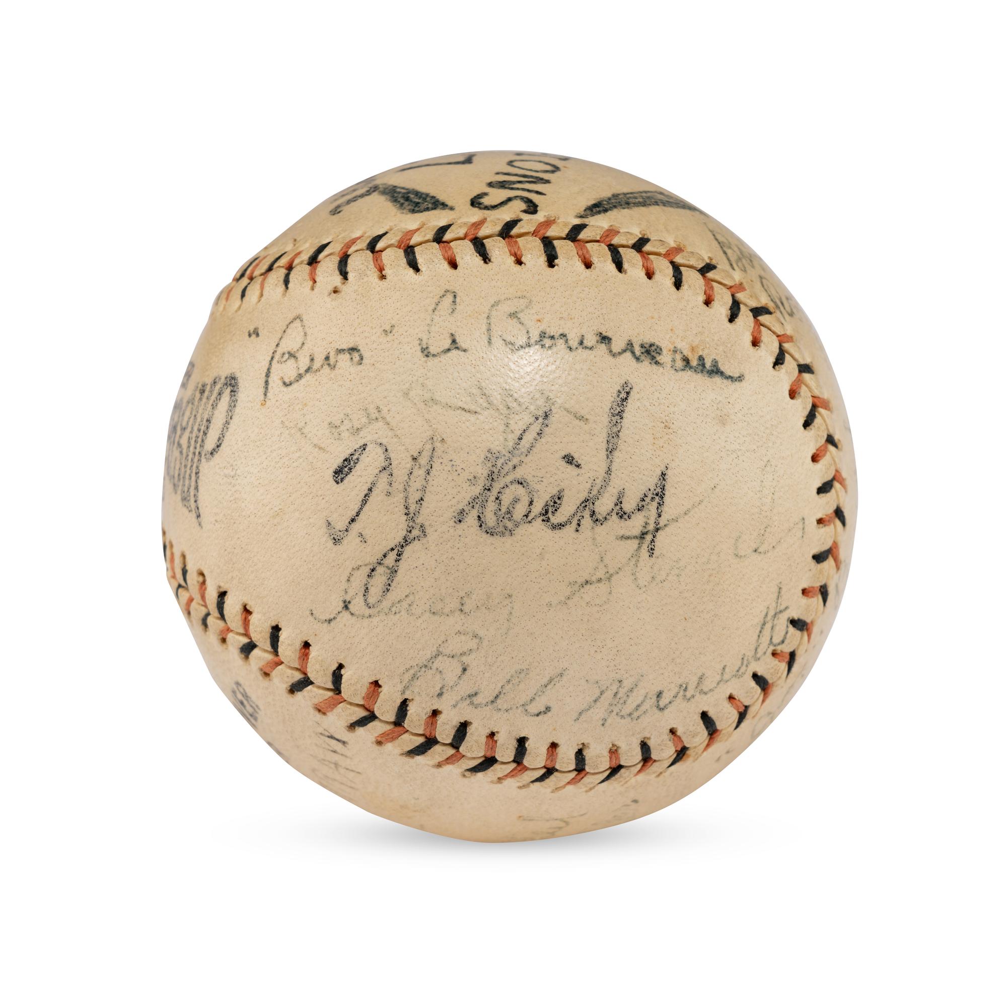A 1927 Toledo Mud Hens Team Signed Autograph Baseball Featuring Casey Stengel (Beckett Authentication Services Letter of Authenticity)