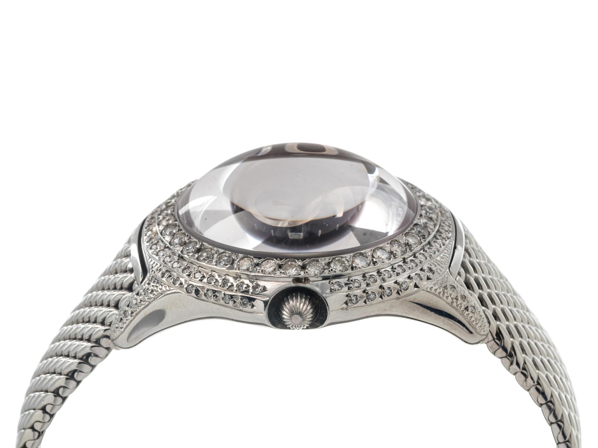 CORUM, STAINLESS STEEL AND DIAMOND REF. 165.150.20 'BUBBLE' WRISTWATCH
