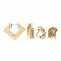Two Pairs of Yellow Gold Earrings