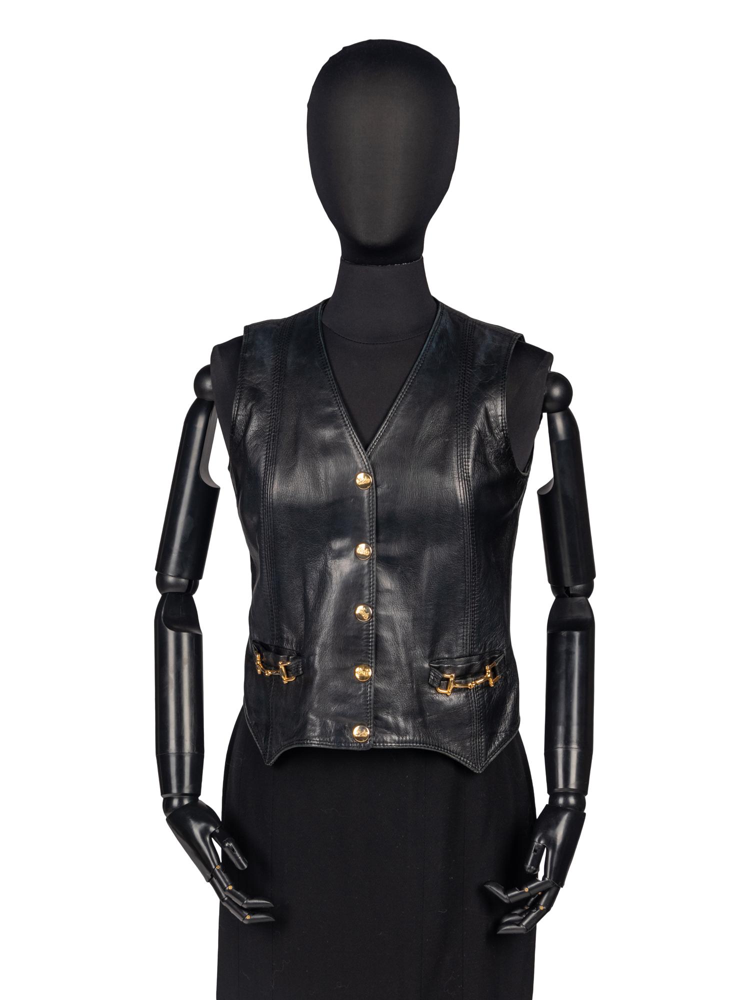 Celine Leather Vest, 1970s