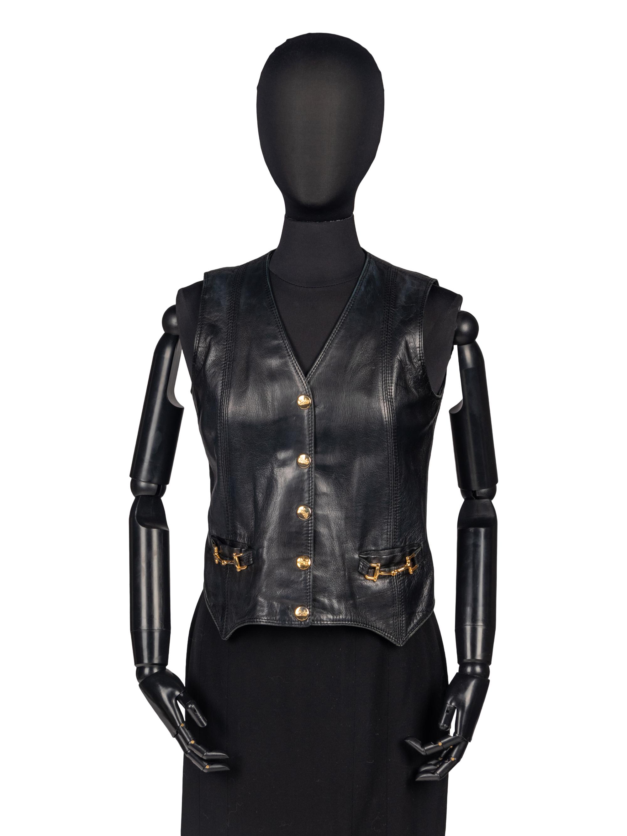 Celine Leather Vest, 1970s