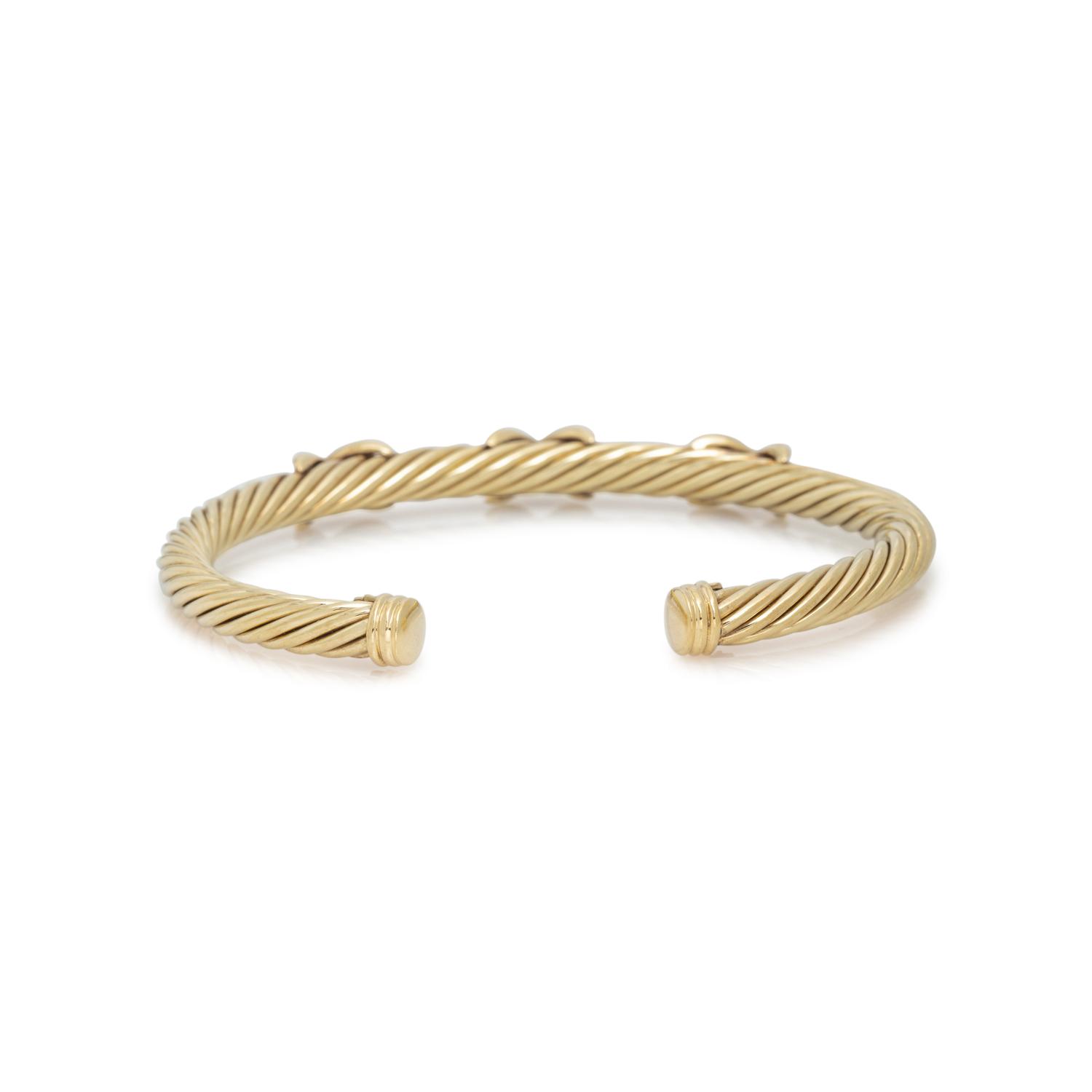 DAVID YURMAN, YELLOW GOLD CABLE CUFF BRACELET