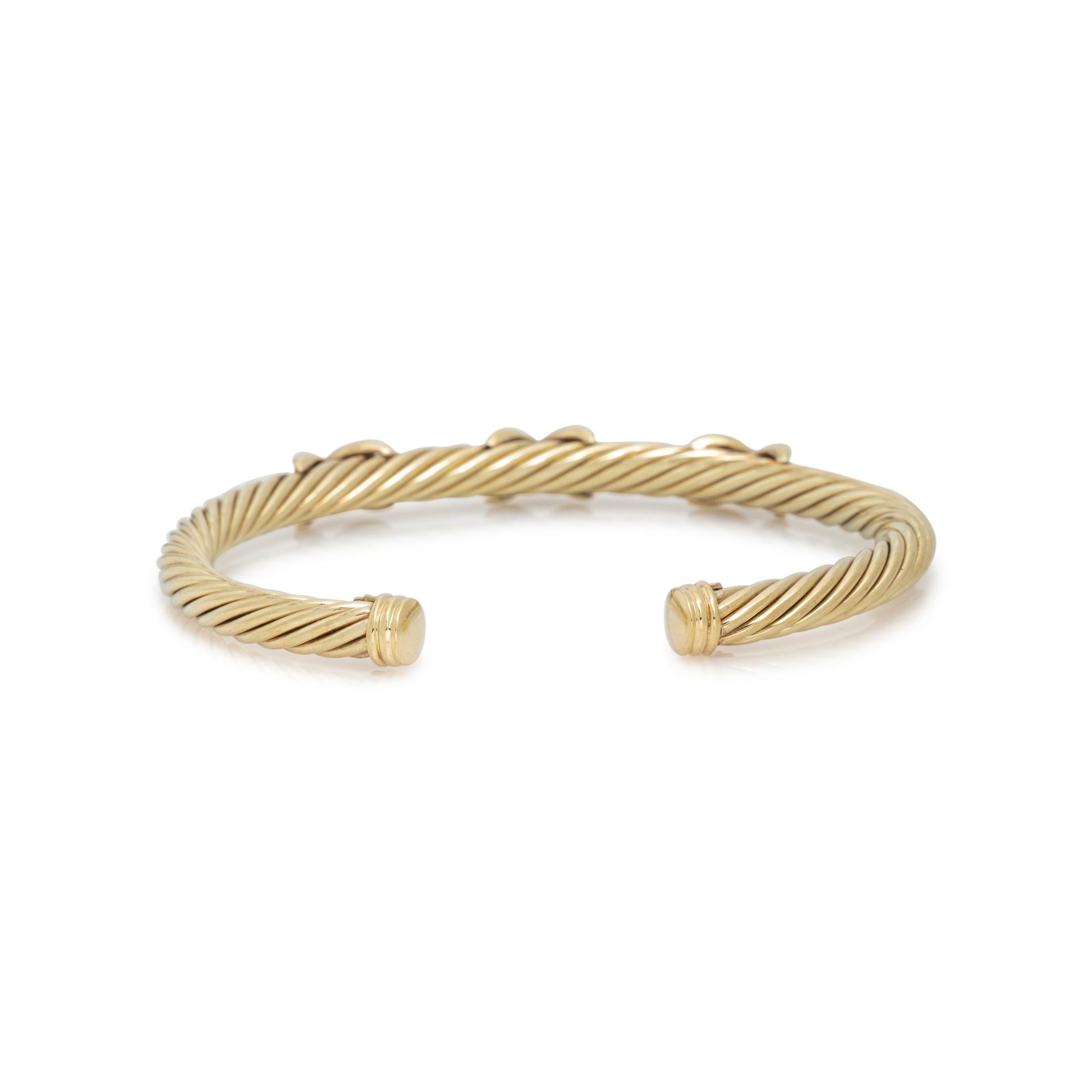 DAVID YURMAN, YELLOW GOLD CABLE CUFF BRACELET