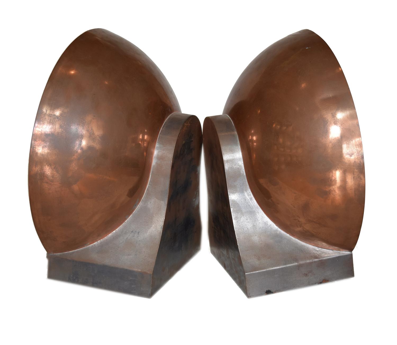 A Pair of Copper and Iron Wall Sconces 15.5" W x 15.5" D x 7.5" H — England, Circa 1920