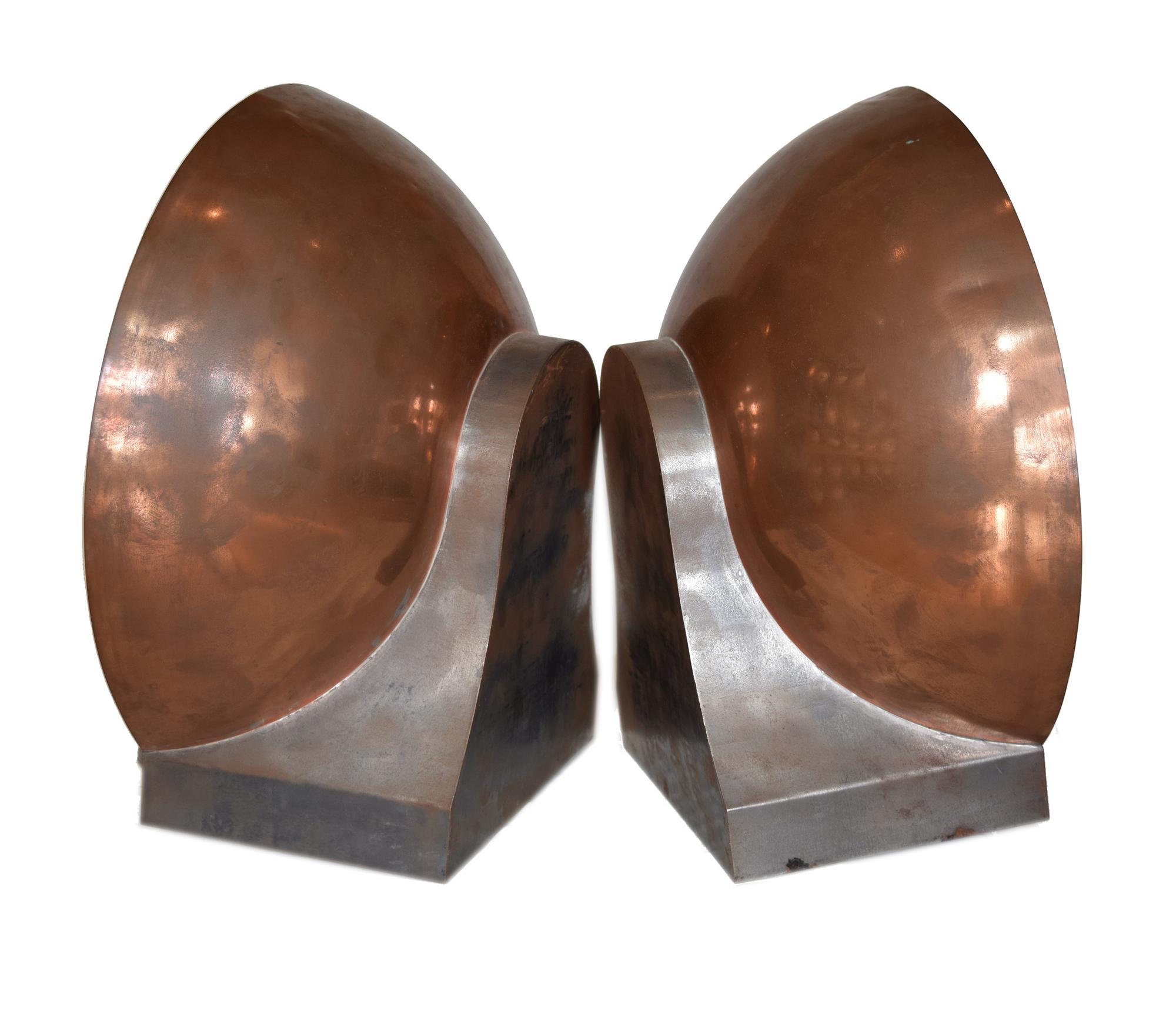 A Pair of Copper and Iron Wall Sconces 15.5" W x 15.5" D x 7.5" H — England, Circa 1920