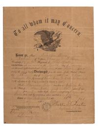 [CIVIL WAR]. War-date letter and discharge document from Franklin Rice, Jr. of the 94th New York Infantry.