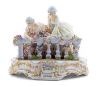 A Luigi Fabris Porcelain Lace Figural Group