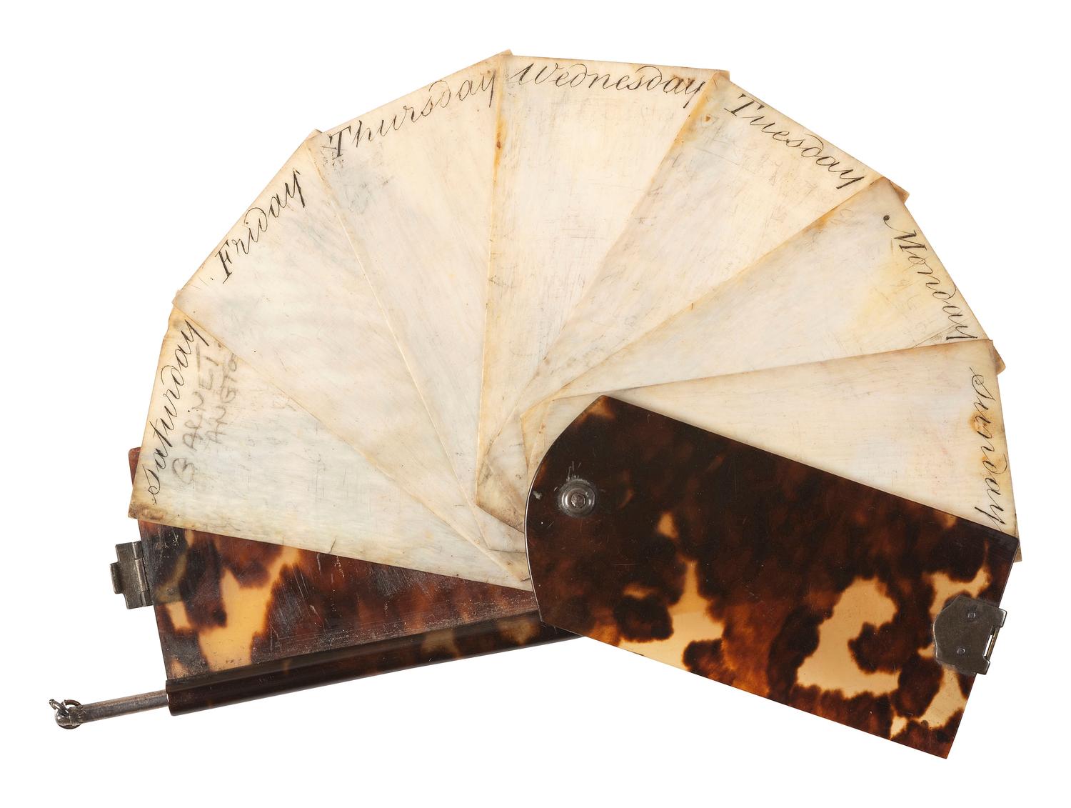 [CIVIL WAR]. Civil War-era aide memoire with tortoise shell covers.