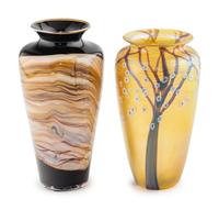 An Orient and Flume Glass Vase and a Gartner and Blade Glass Vase