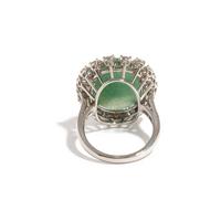 RUSER, JADE AND DIAMOND RING