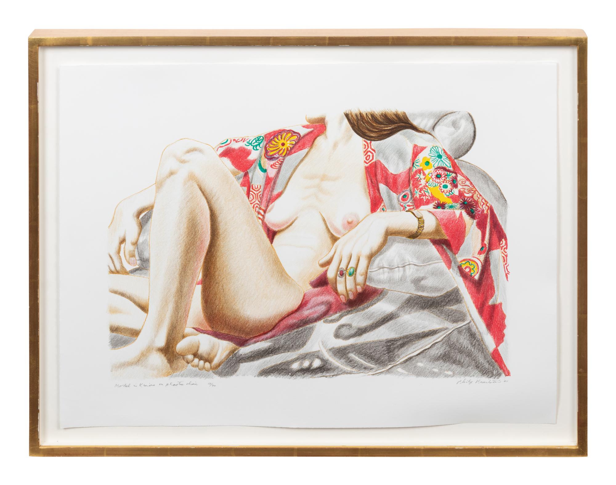 Model in Kimono on Plastic Chair