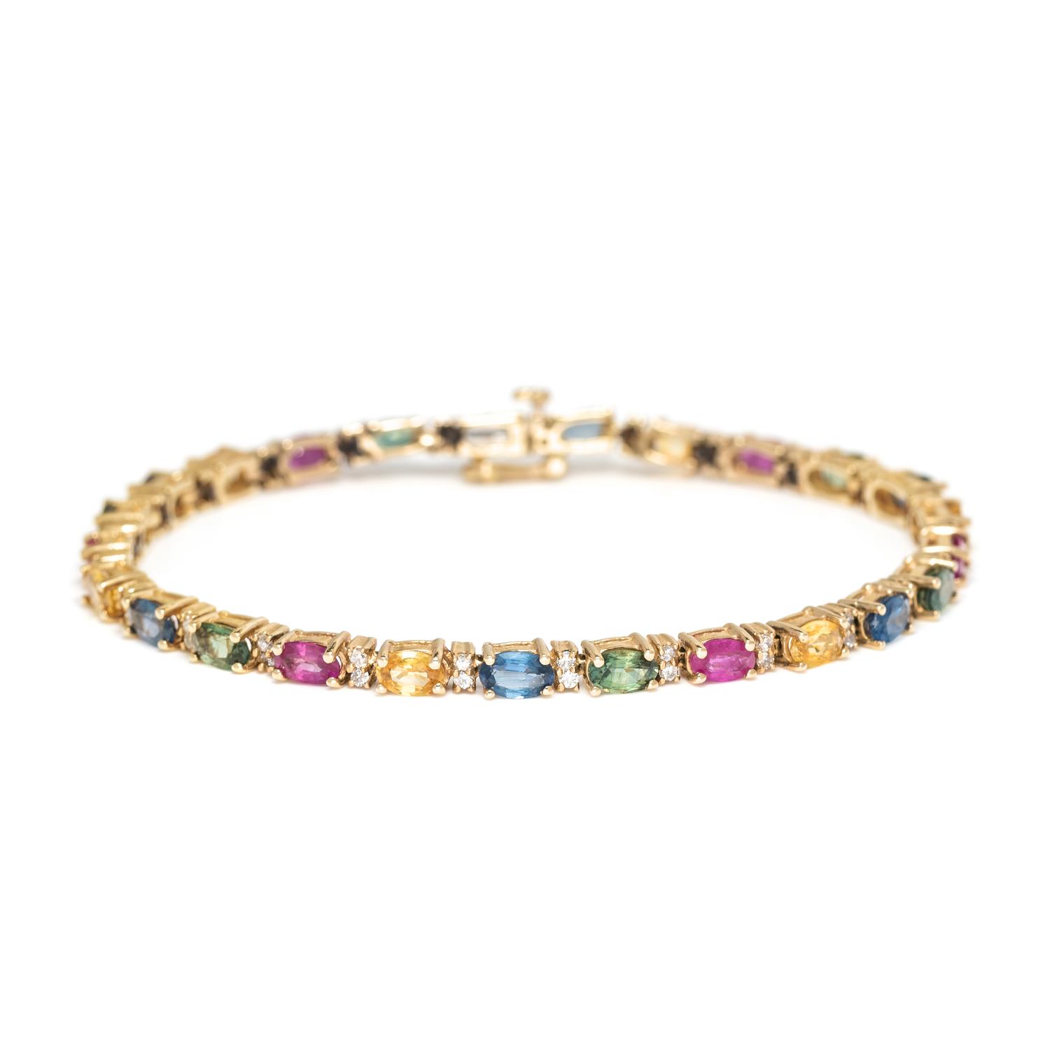 MULTIGEM AND DIAMOND BRACELET