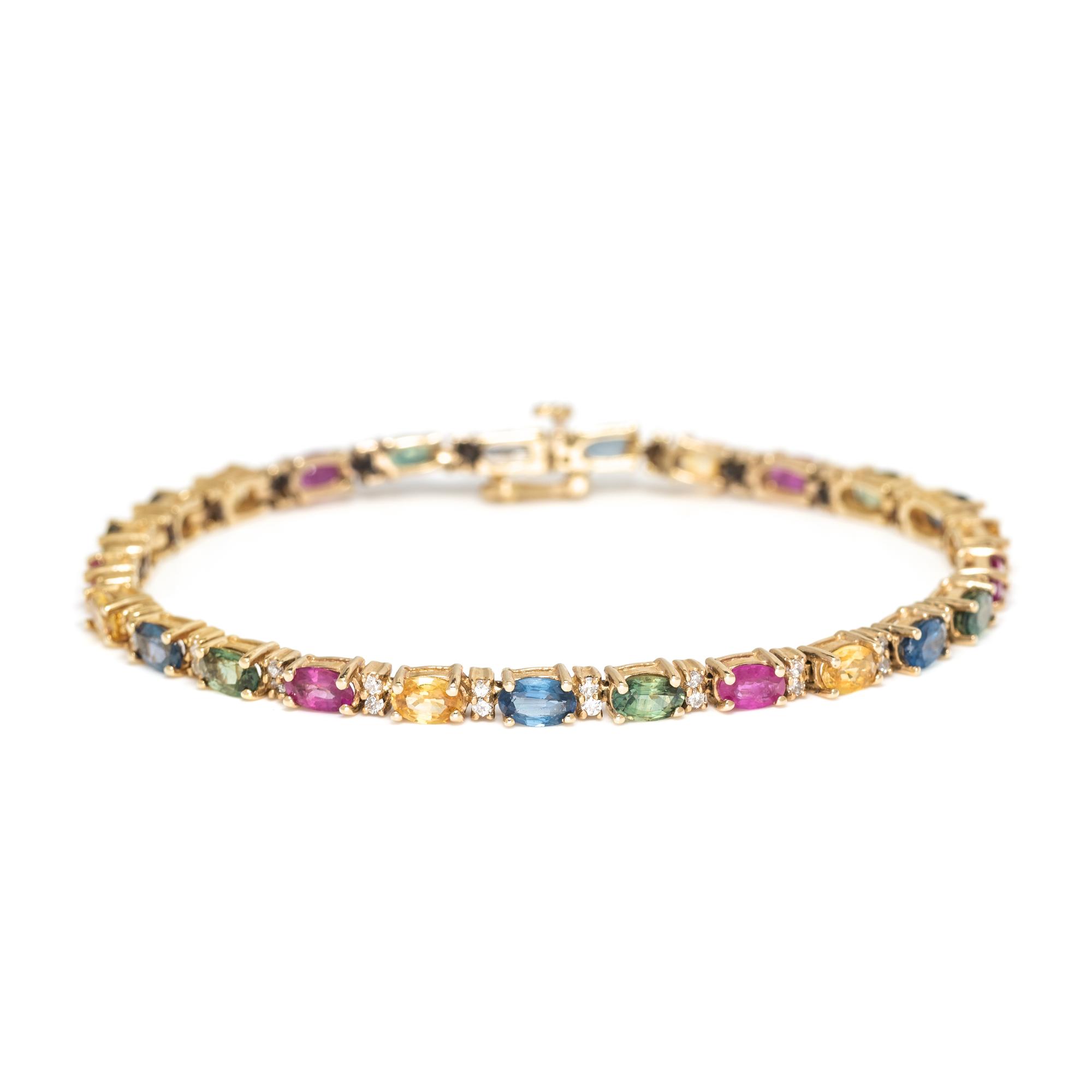 MULTIGEM AND DIAMOND BRACELET