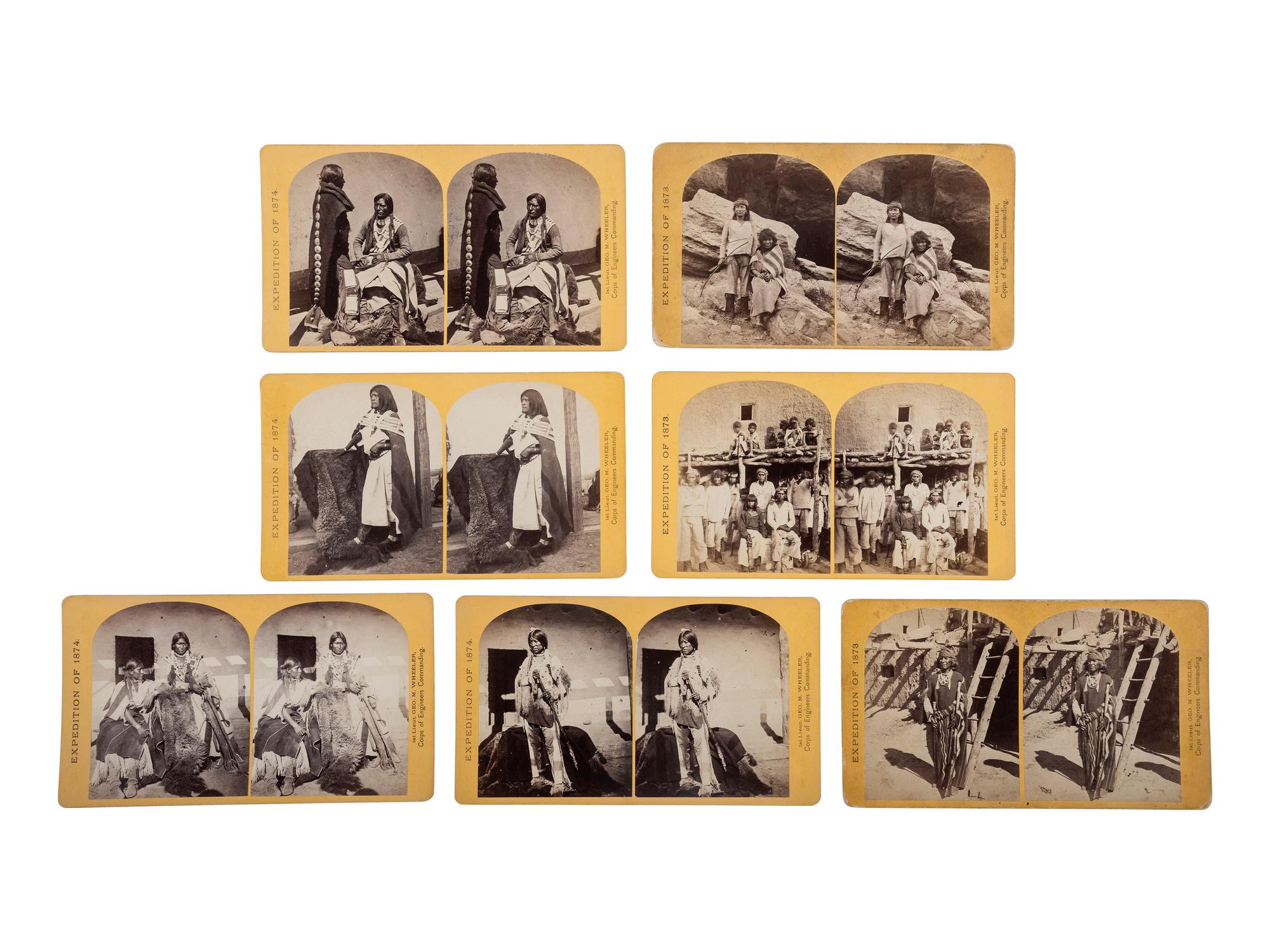 [NATIVE AMERICANS]. O'SULLIVAN, Timothy (1840-1882), photographer. A group of 7 Wheeler Expedition stereoviews of Southwestern Indian subjects, including: