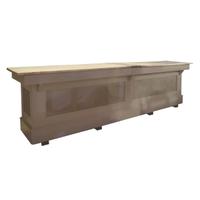 A Wood, Marble and Iron Country Store Counter 123.75" W x 24" D x 33.5" H — United States, 19th/20th Century