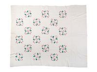 A Cherry Blossom Pattern Pieced Cotton Quilt