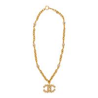 Chanel, Rhinestone CC Pendant Necklace