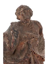 A Continental Carved and Polychromed Wood Figure of Saint Peter