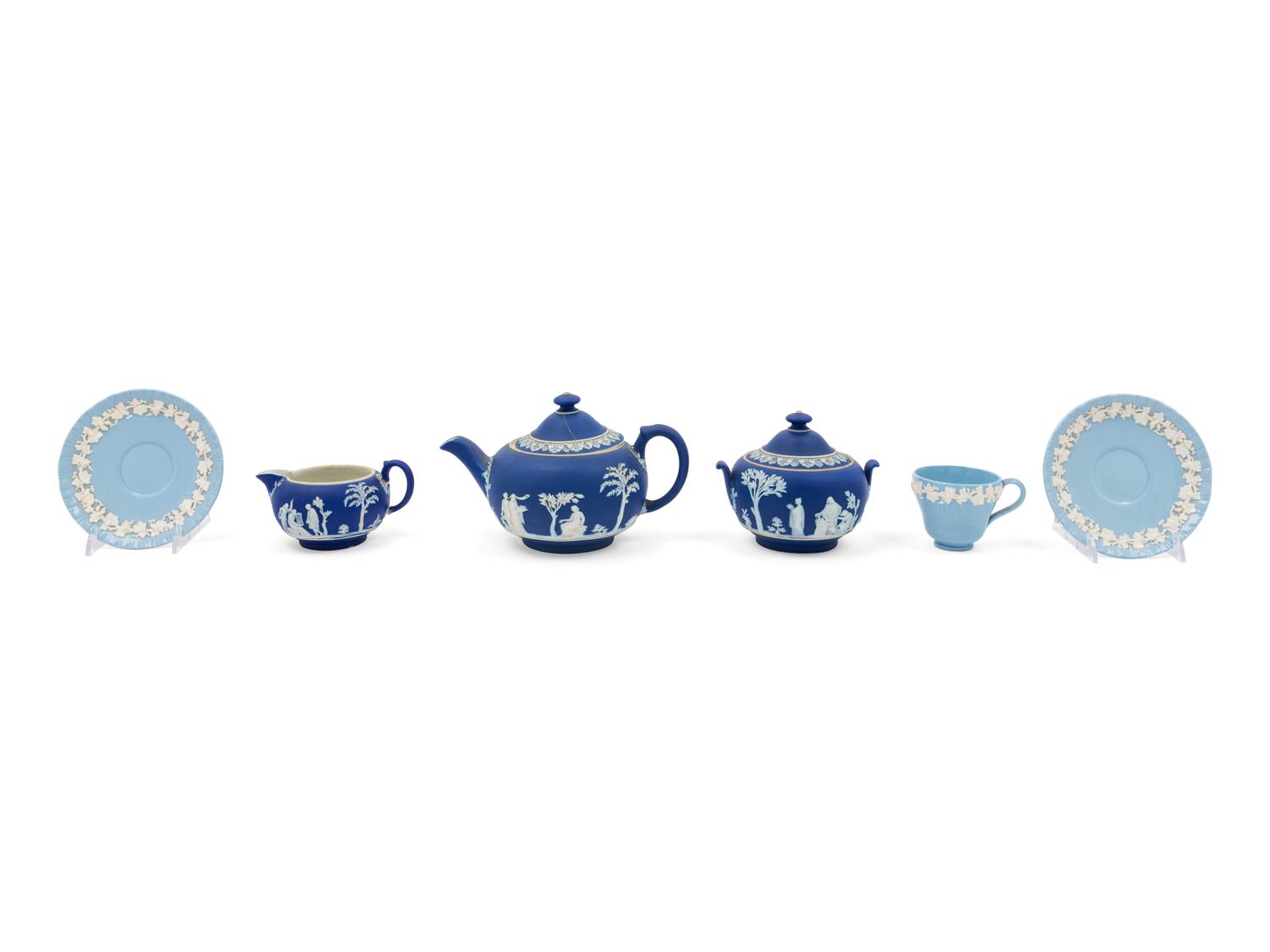 An Assembled Wedgwood Jasperware Tea Service
