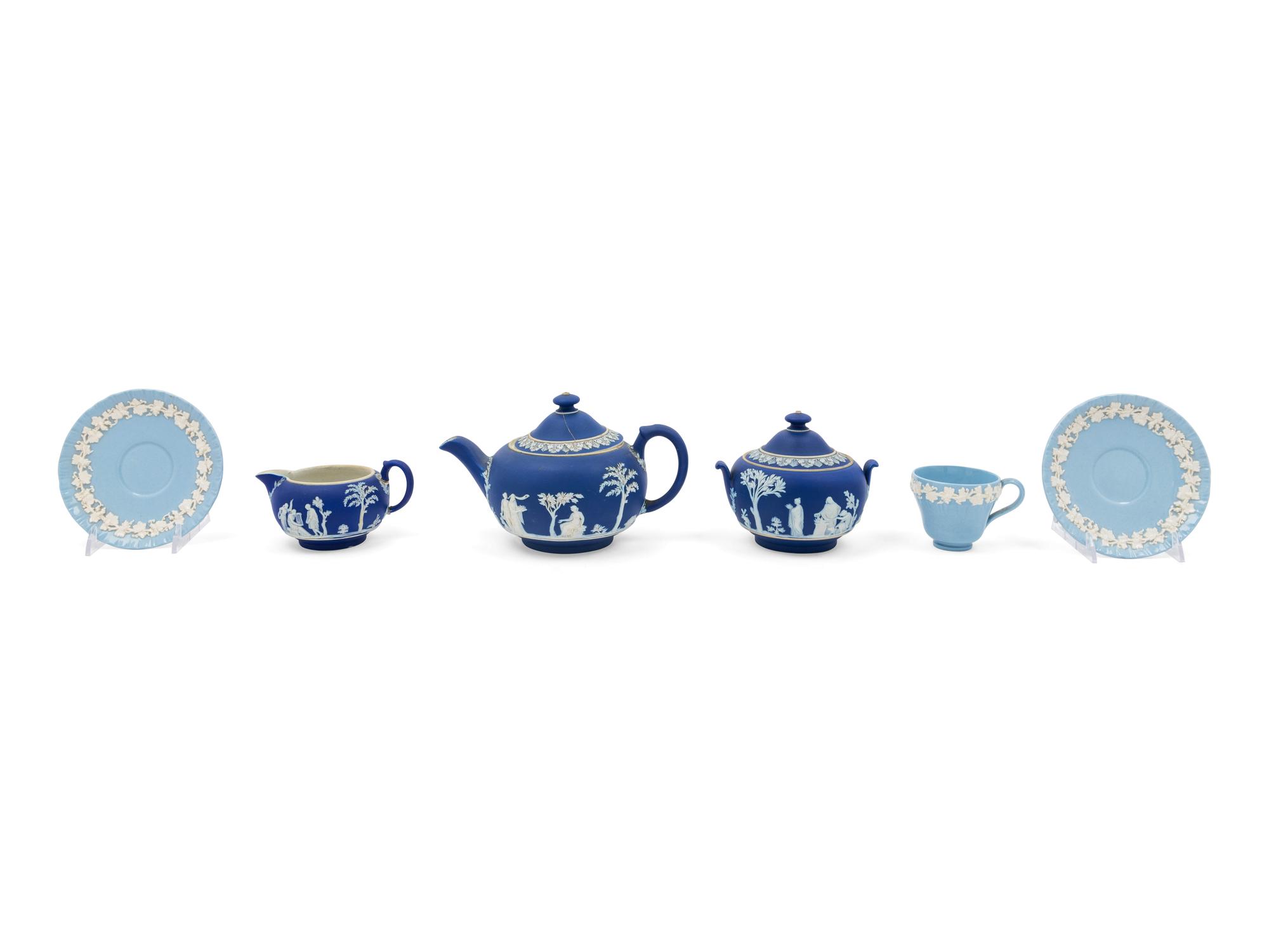 An Assembled Wedgwood Jasperware Tea Service