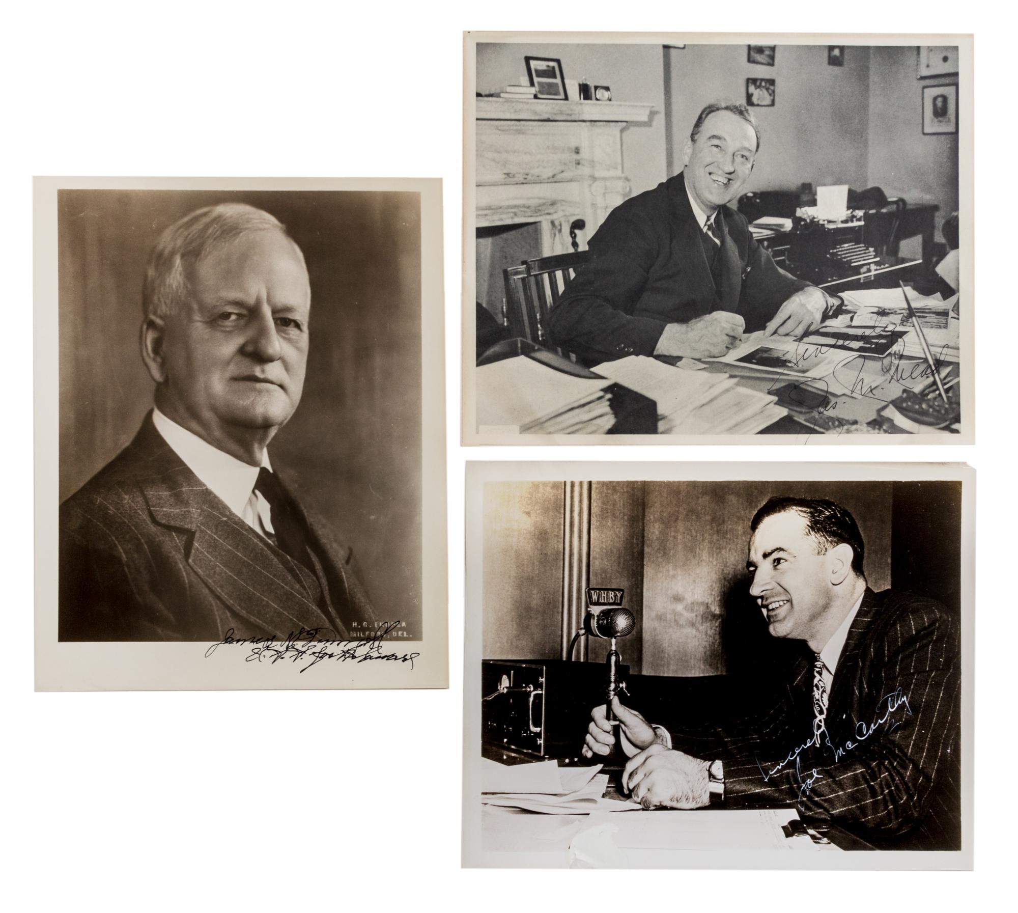 (TRUMAN, HARRY) Album of autographed photographs of Truman, his cabinet and other Washington contemporaries. 32 photos total.