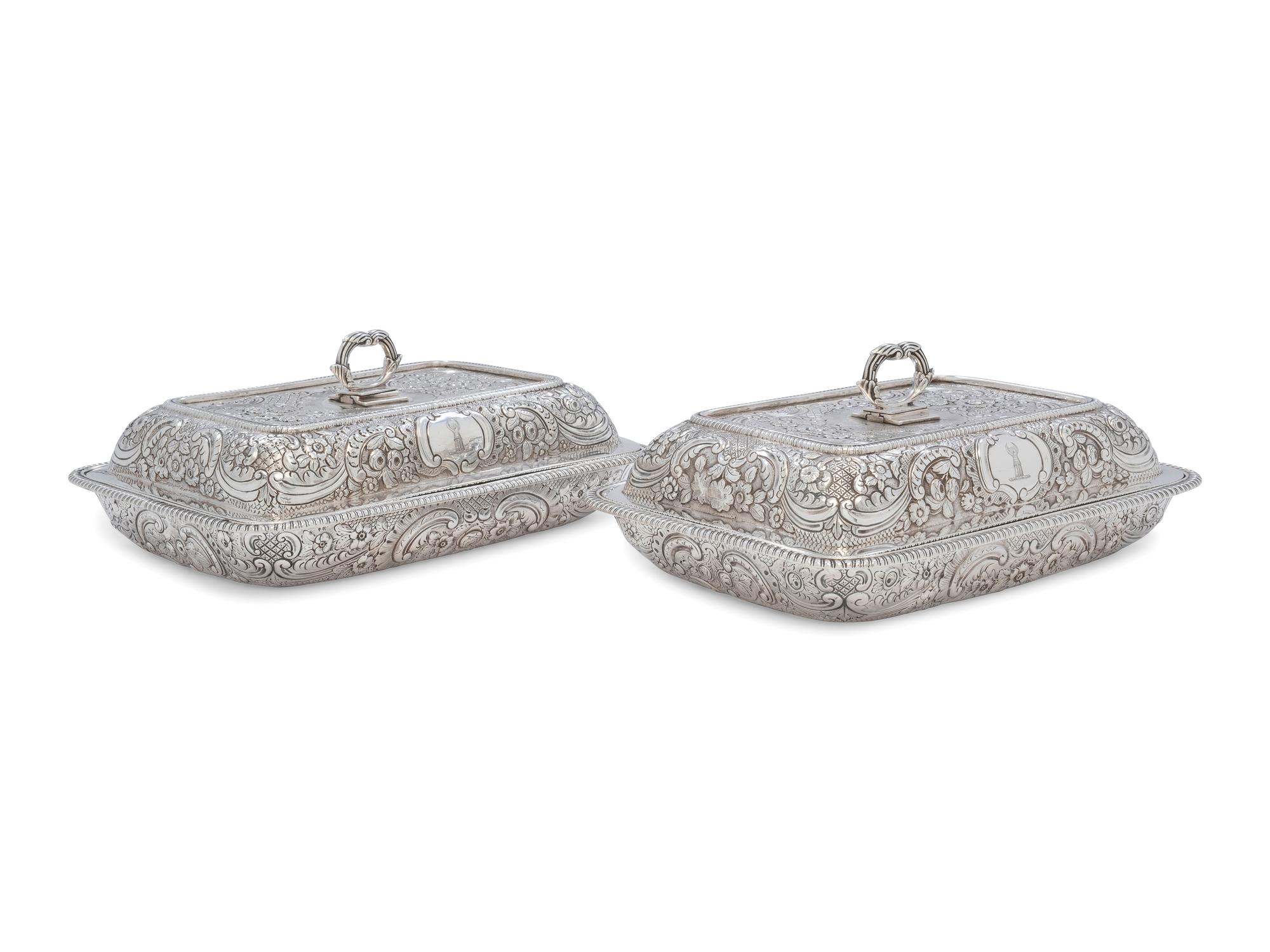 Two George III Silver Covered Serving Dishes
