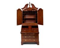 A Chippendale Cedar Desk and Bookcase