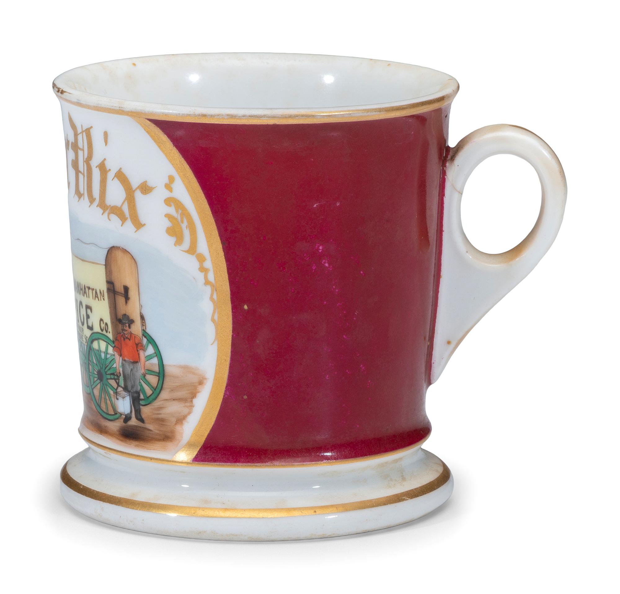 An Ice Salesman's Porcelain Occupational Shaving Mug