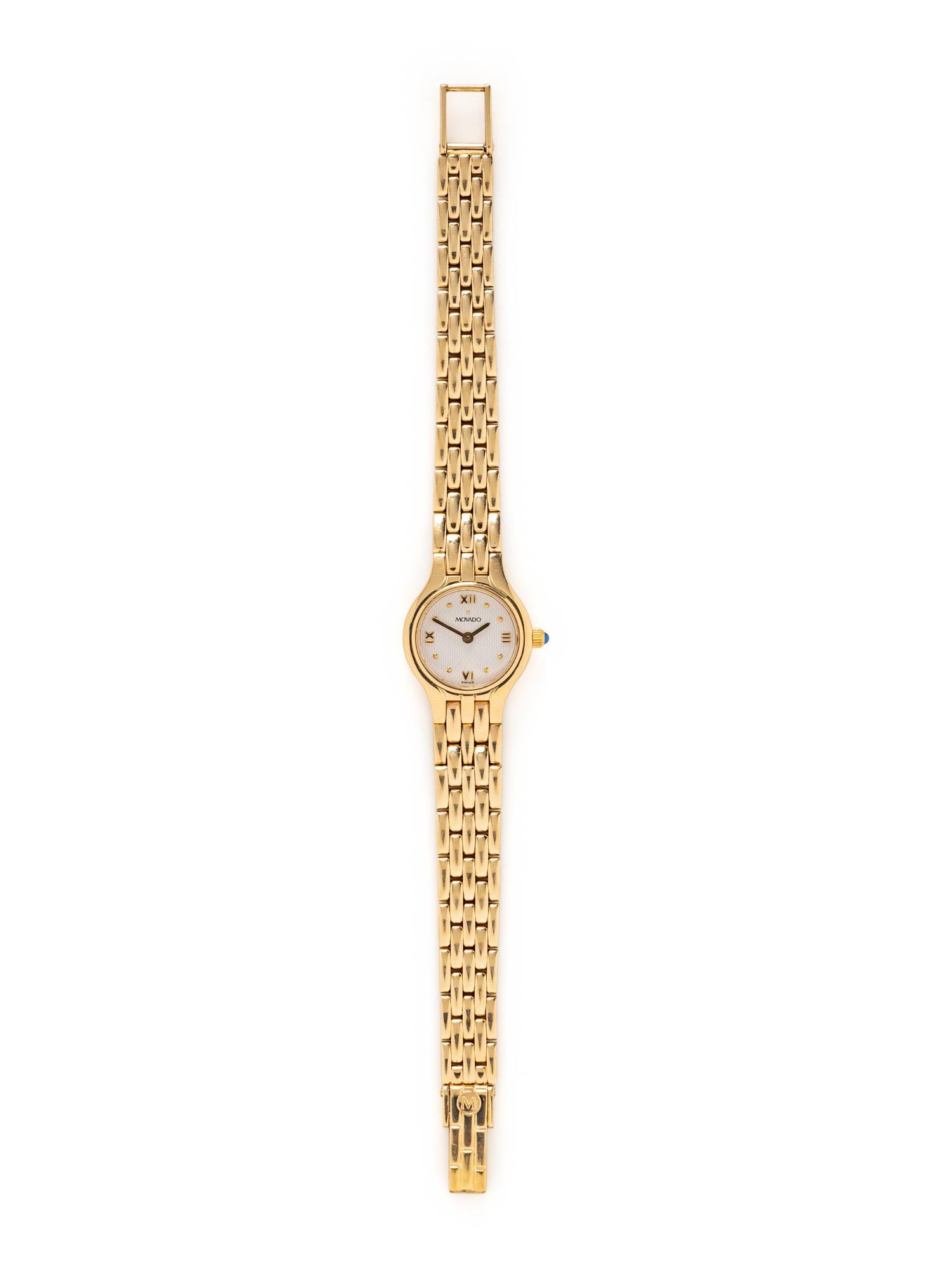 MOVADO, REF. 72.25 9820A YELLOW GOLD WATCH