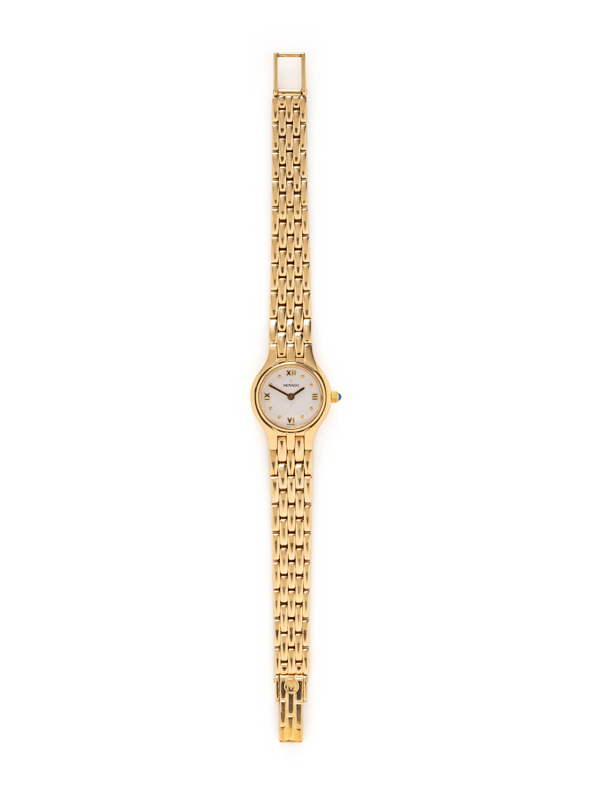 MOVADO, REF. 72.25 9820A YELLOW GOLD WATCH