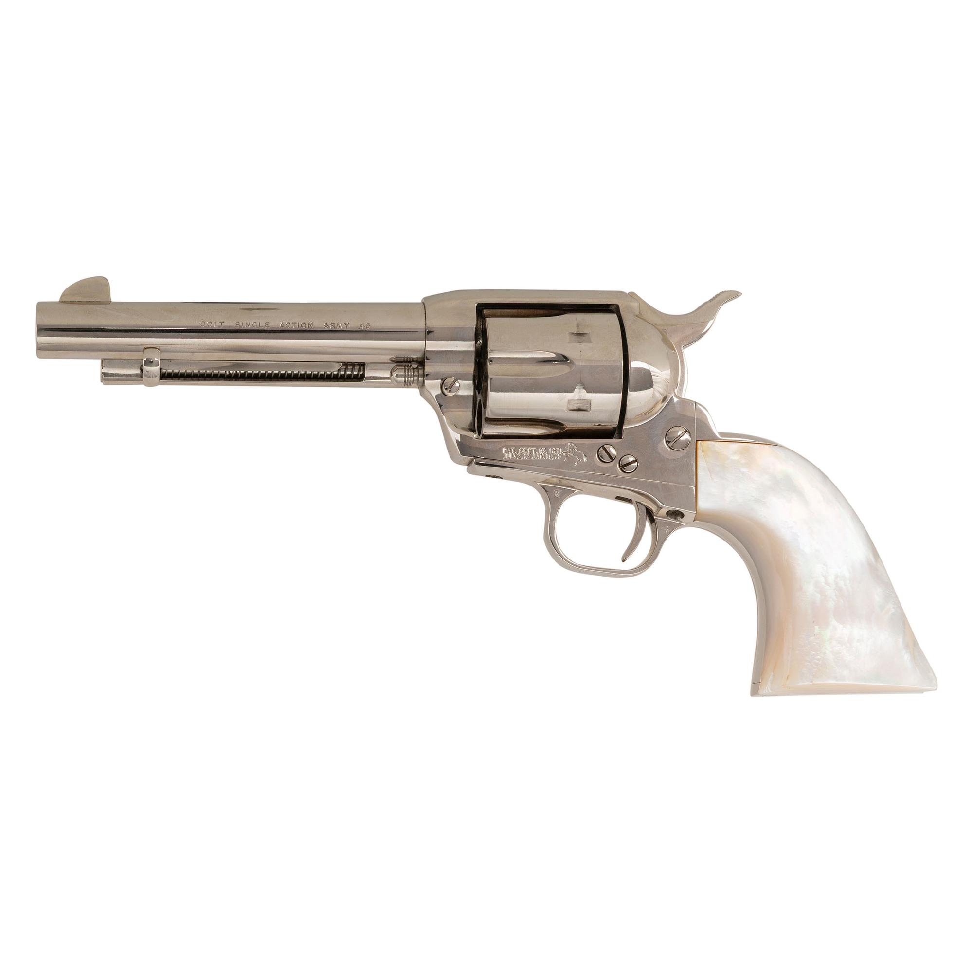 *3rd Generation 5.5" Nickel Colt Single Action Army Revolver with Mother of Pearl Grips in Box