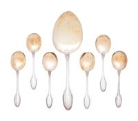 A French Parcel-Gilt Silver Dessert Service