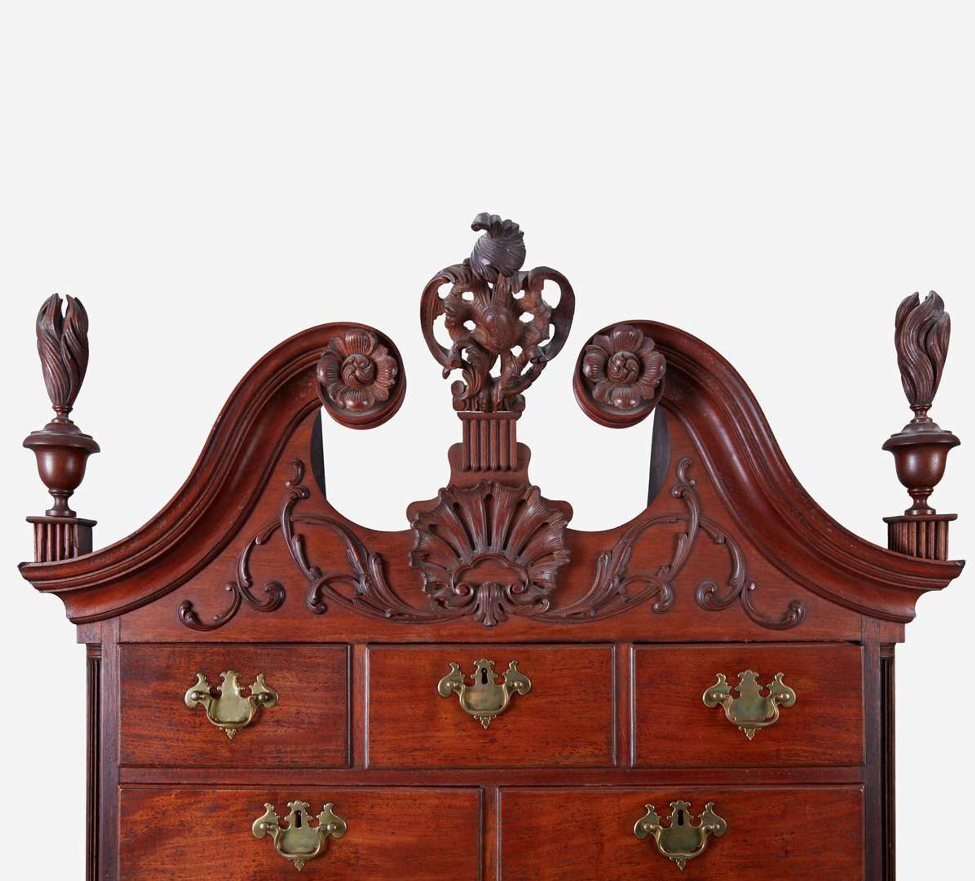 A fine Chippendale carved mahogany chest-on-chest Philadelphia, PA, circa 1770