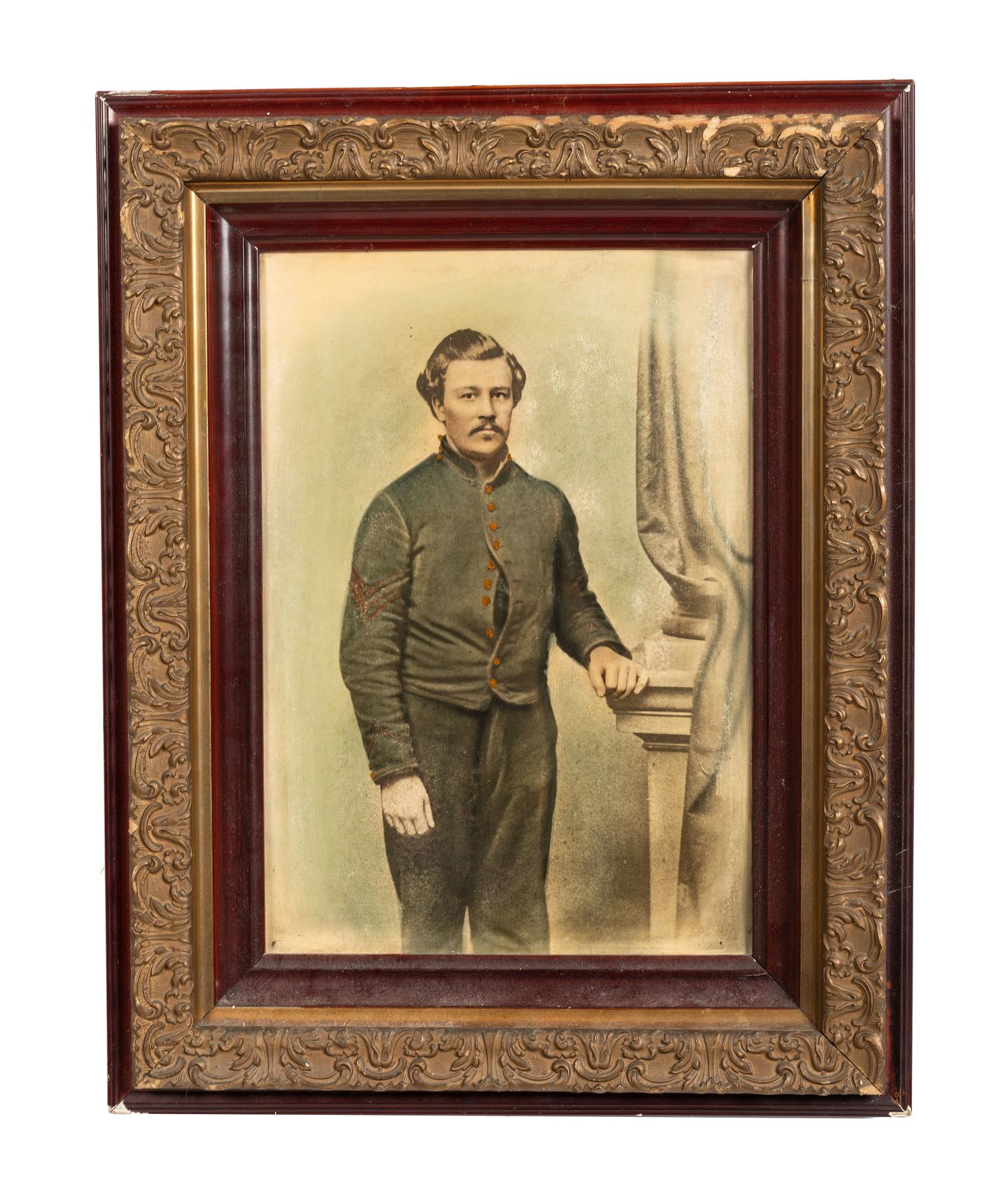 [CIVIL WAR]. A group of 4 charcoal and chalk portraits of Civil War servicemen, incl. identified sailor.