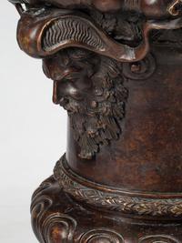 A Pair of Continental Bronze, Granite and Giltwood Jardinières