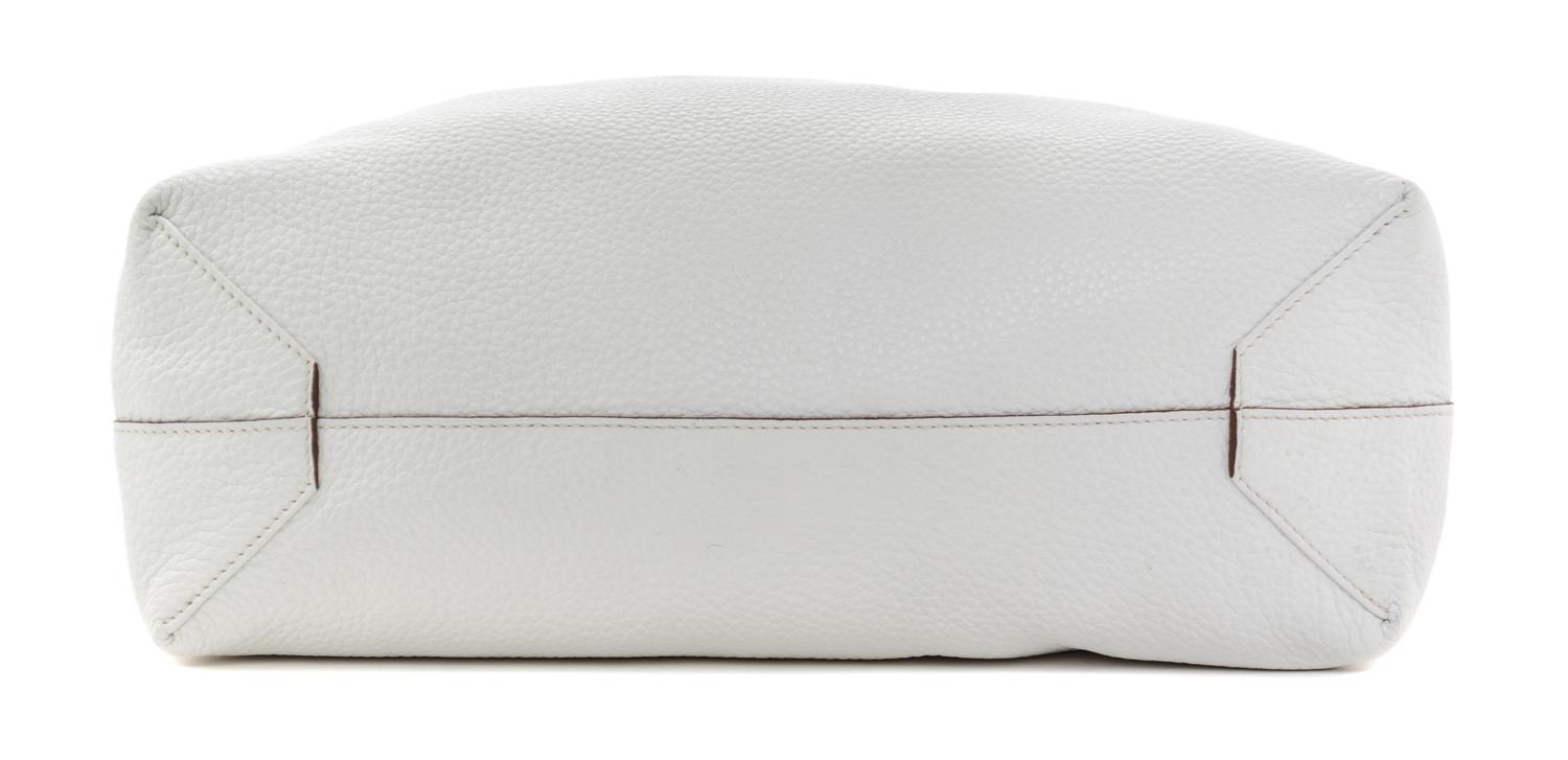 An Hermes Blanc/Chamois 45cm Taurillon Clemence Double Sens Tote, 17.5" x 15.5" x 5".