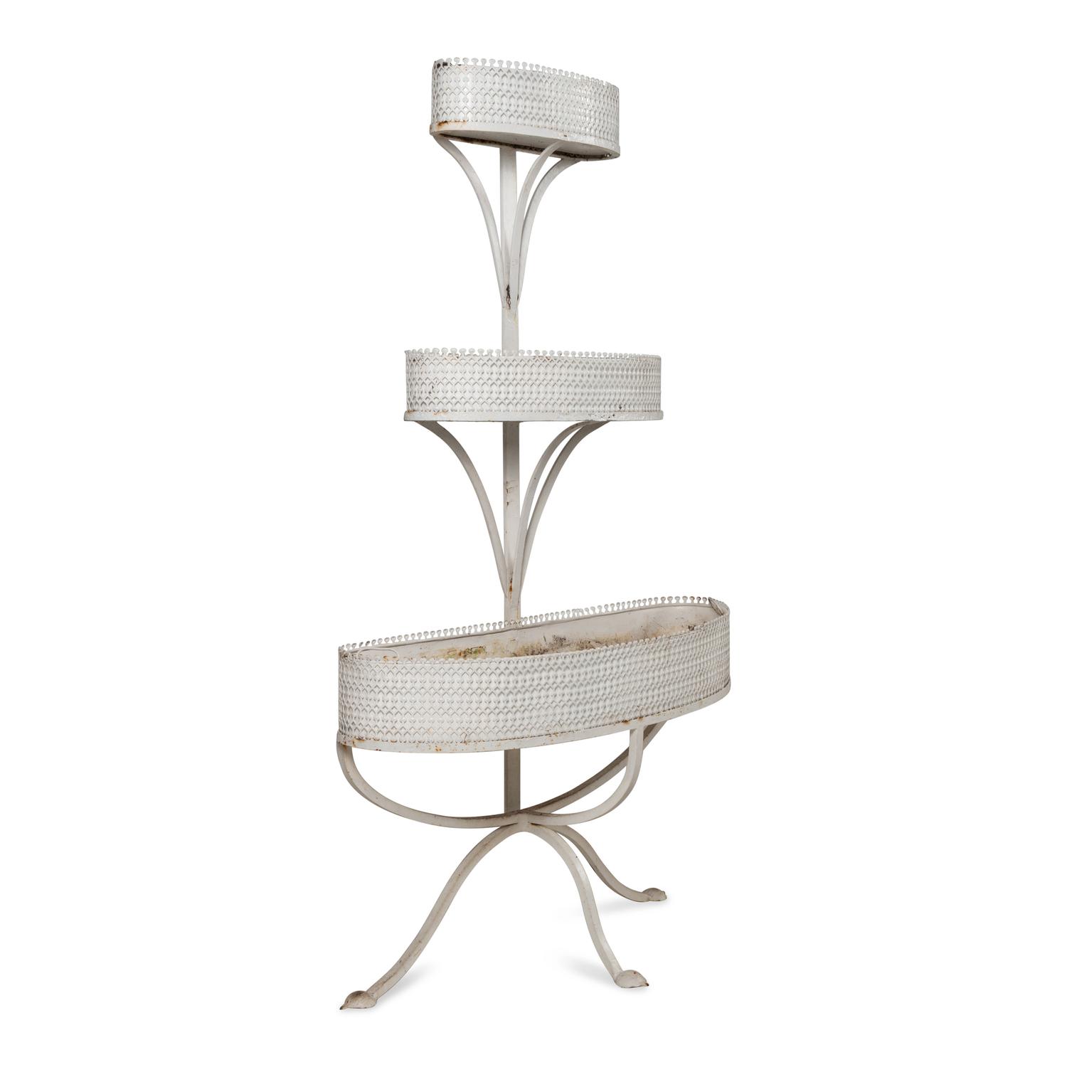 A Victorian Style White-Painted Metal Plant Stand
