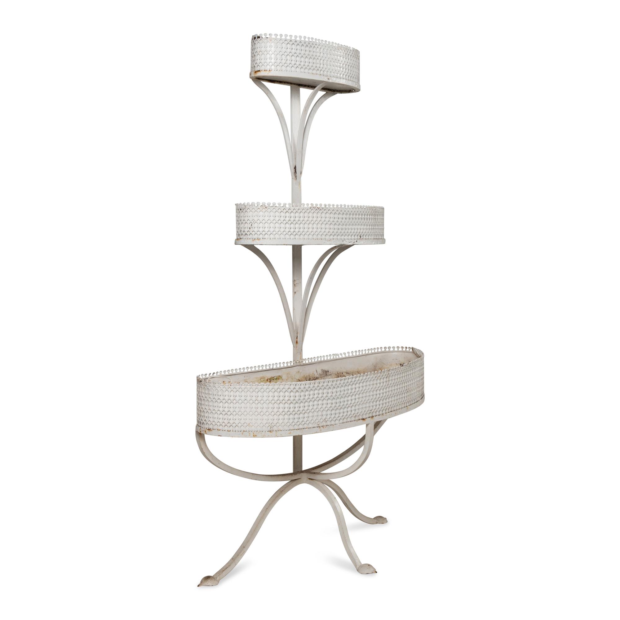 A Victorian Style White-Painted Metal Plant Stand