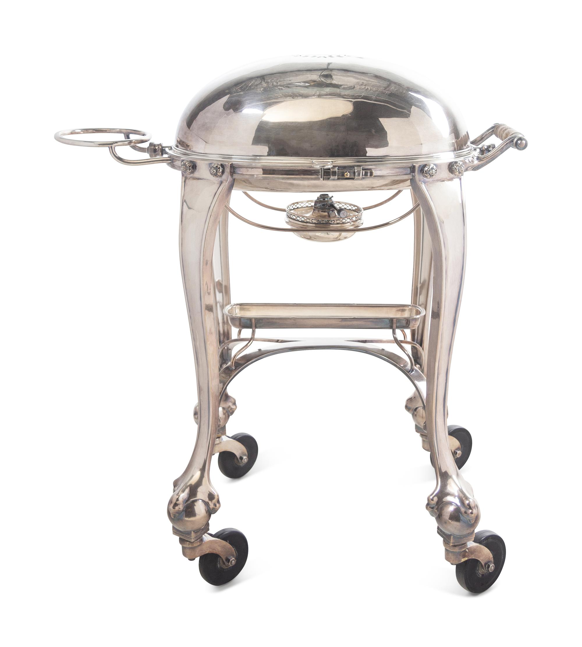 An English Silver-Plate Roast Cart