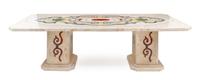 A Marble Veneered Pedestal Table Width 108 inches. — LATE 20TH CENTURY