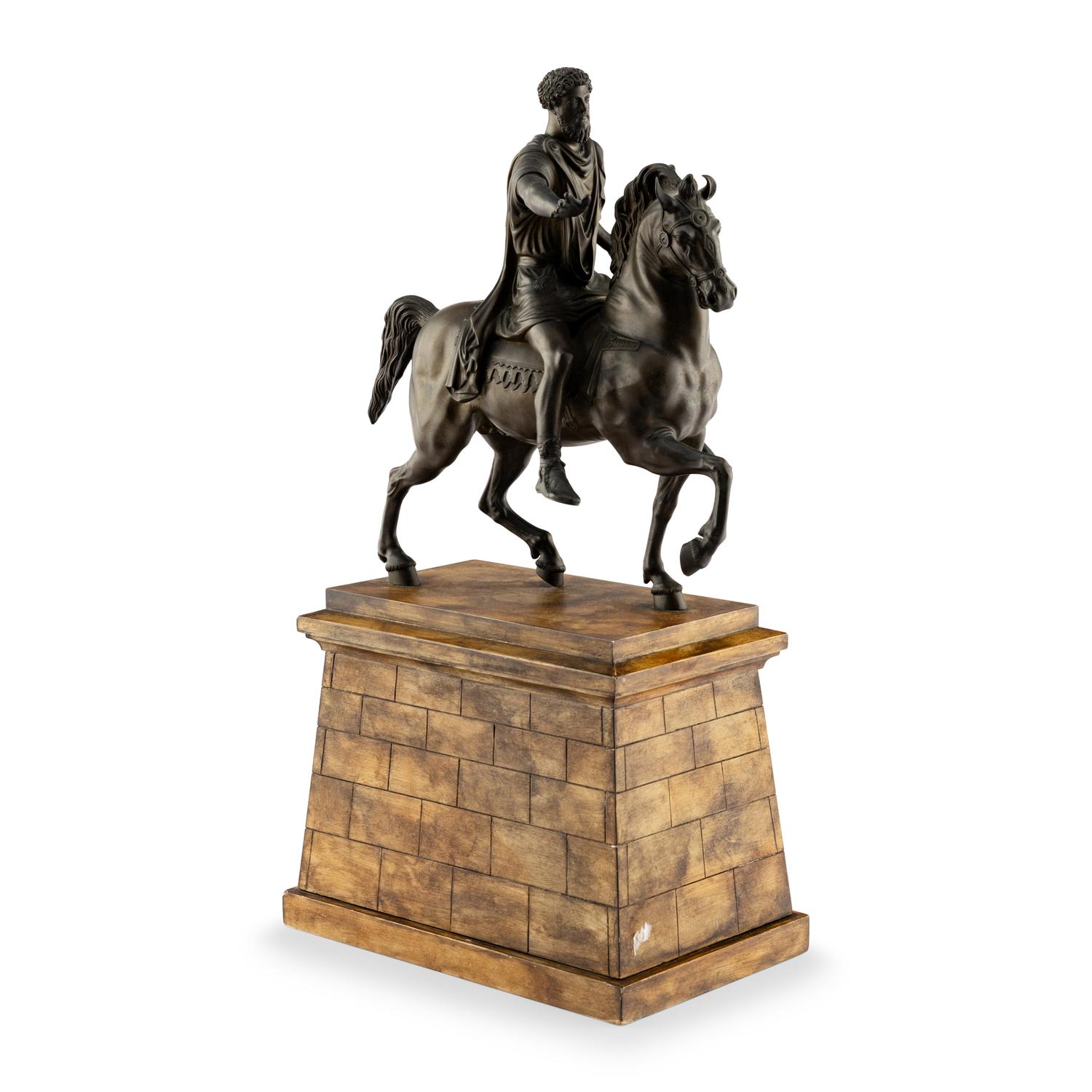 A Grand Tour Bronze Equestrian Model of Marcus Aurelius